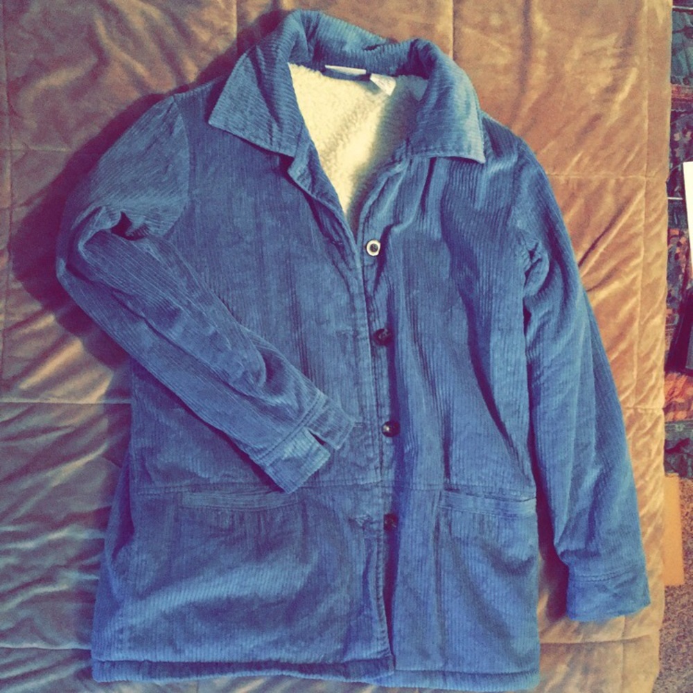 Corduroy faux wool lined jacket
